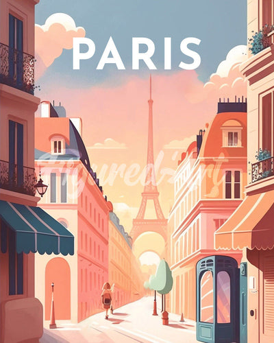 Diamond Painting – Reiseplakat Paris I – 40 x 50 cm auf Keilrahmen gespannt