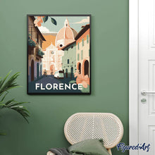 Laden Sie das Bild in den Galerie-Viewer, Diamond Painting – Reiseplakat Florenz – 40 x 50 cm auf Keilrahmen gespannt