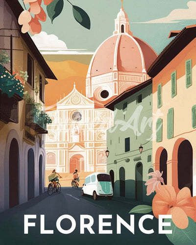 Diamond Painting – Reiseplakat Florenz – 40 x 50 cm auf Keilrahmen gespannt