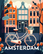 Laden Sie das Bild in den Galerie-Viewer, Diamond Painting – Reiseplakat Amsterdam – 40 x 50 cm auf Keilrahmen gespannt