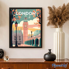 Laden Sie das Bild in den Galerie-Viewer, Diamond Painting – Reiseposter London 2 – 40 x 50 cm auf Keilrahmen gespannt
