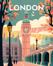 Laden Sie das Bild in den Galerie-Viewer, Diamond Painting – Reiseposter London 2 – 40 x 50 cm auf Keilrahmen gespannt