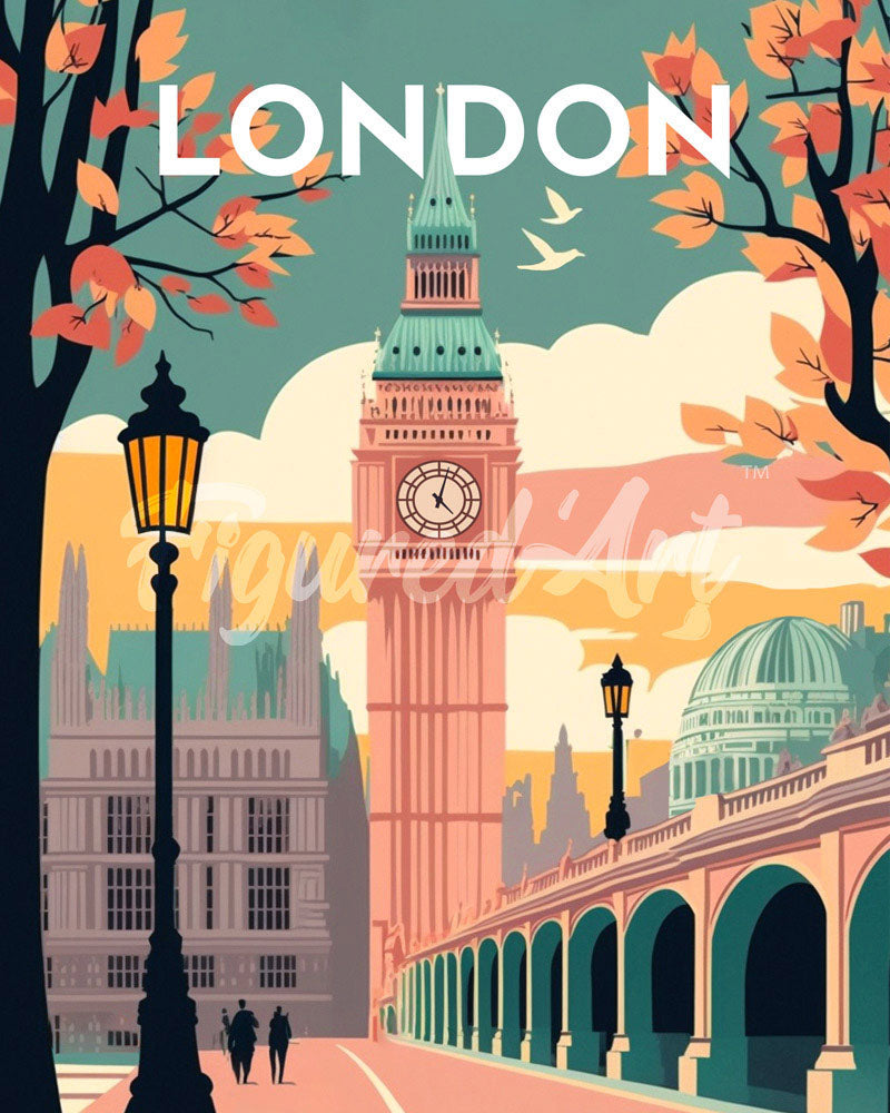Diamond Painting – Reiseposter London 2 – 40 x 50 cm auf Keilrahmen gespannt