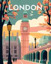 Laden Sie das Bild in den Galerie-Viewer, Diamond Painting – Reiseposter London 2 – 40 x 50 cm auf Keilrahmen gespannt
