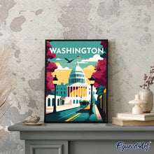 Laden Sie das Bild in den Galerie-Viewer, Diamond Painting – Reiseposter Washington