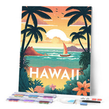 Laden Sie das Bild in den Galerie-Viewer, Diamond Painting – Reiseposter Hawaii