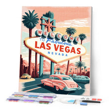 Laden Sie das Bild in den Galerie-Viewer, Diamond Painting – Reiseposter Las Vegas