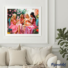 Laden Sie das Bild in den Galerie-Viewer, Diamond Painting – Toast der Divas im Garten – 40 x 50 cm auf Keilrahmen gespannt