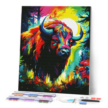 Laden Sie das Bild in den Galerie-Viewer, Diamond Painting - Bison Farbenfroh Abstrakt