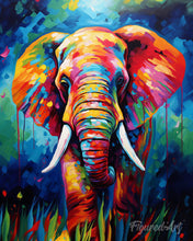 Laden Sie das Bild in den Galerie-Viewer, Diamond Painting – Elefant Farbenfroh Abstrakt – 40 x 50 cm auf Keilrahmen gespannt