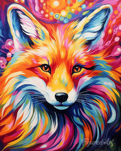 Laden Sie das Bild in den Galerie-Viewer, Diamond Painting – Fuchs Farbenfroh Abstrakt – 40 x 50 cm auf Keilrahmen gespannt
