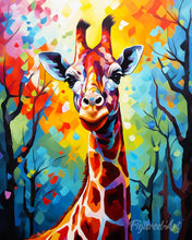 Laden Sie das Bild in den Galerie-Viewer, Diamond Painting - Giraffe Farbenfroh Abstrakt