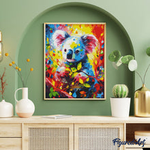 Laden Sie das Bild in den Galerie-Viewer, Diamond Painting – Koala Farbenfroh Abstrakt – 40 x 50 cm auf Keilrahmen gespannt