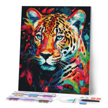 Laden Sie das Bild in den Galerie-Viewer, Diamond Painting – Leopard Farbenfroh Abstrakt – 40 x 50 cm auf Keilrahmen gespannt