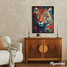 Laden Sie das Bild in den Galerie-Viewer, Diamond Painting - Leopard Farbenfroh Abstrakt