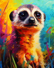 Laden Sie das Bild in den Galerie-Viewer, Diamond Painting - Erdmännchen Farbenfroh Abstrakt