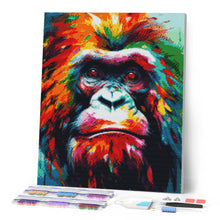 Laden Sie das Bild in den Galerie-Viewer, Diamond Painting – Orang–Utan Farbenfroh Abstrakt – 40 x 50 cm auf Keilrahmen gespannt