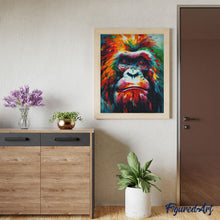 Laden Sie das Bild in den Galerie-Viewer, Diamond Painting – Orang–Utan Farbenfroh Abstrakt – 40 x 50 cm auf Keilrahmen gespannt