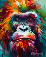 Laden Sie das Bild in den Galerie-Viewer, Diamond Painting – Orang–Utan Farbenfroh Abstrakt – 40 x 50 cm auf Keilrahmen gespannt