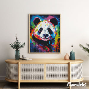 Diamond Painting - Panda Farbenfroh Abstrakt