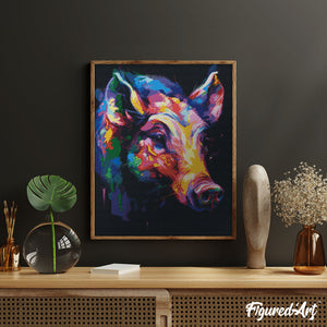 Diamond Painting - Wildschwein Farbenfroh Abstrakt