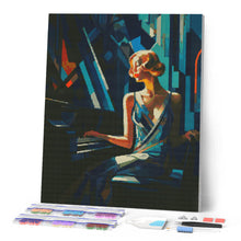 Laden Sie das Bild in den Galerie-Viewer, Diamond Painting – Art-Deco-Frau am Klavier