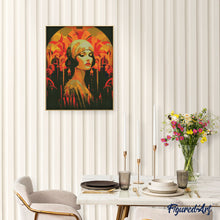 Laden Sie das Bild in den Galerie-Viewer, Diamond Painting - Art-Deco-Frau – 40 x 50 cm auf Keilrahmen gespannt
