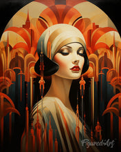 Laden Sie das Bild in den Galerie-Viewer, Diamond Painting - Art-Deco-Frau – 40 x 50 cm auf Keilrahmen gespannt
