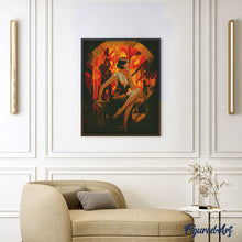 Laden Sie das Bild in den Galerie-Viewer, Diamond Painting - Sitzende Art-Deco-Frau – 40 x 50 cm auf Keilrahmen gespannt