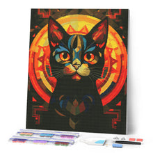 Laden Sie das Bild in den Galerie-Viewer, Diamond Painting - Art-Deco-Schwarze Katze – 40 x 50 cm auf Keilrahmen gespannt