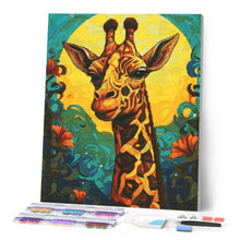 Laden Sie das Bild in den Galerie-Viewer, Diamond Painting - Giraffe Art Deco – 40 x 50 cm auf Keilrahmen gespannt