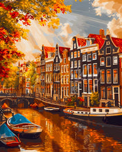 Laden Sie das Bild in den Galerie-Viewer, Diamond Painting - Sonnenschein in Amsterdam – 40 x 50 cm auf Keilrahmen gespannt