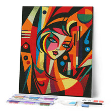 Laden Sie das Bild in den Galerie-Viewer, Diamond Painting - Abstrakte Frau im Picasso Stil – 40 x 50 cm auf Keilrahmen gespannt