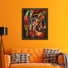 Laden Sie das Bild in den Galerie-Viewer, Diamond Painting - Abstrakte Frau im Picasso Stil – 40 x 50 cm auf Keilrahmen gespannt