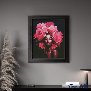 Diamond Painting - Pfingstrosen Haar Dame