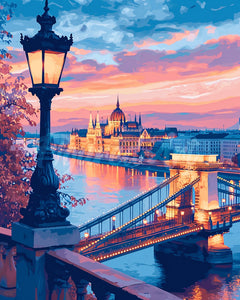 Diamond Painting - Budapest bei Dämmerung