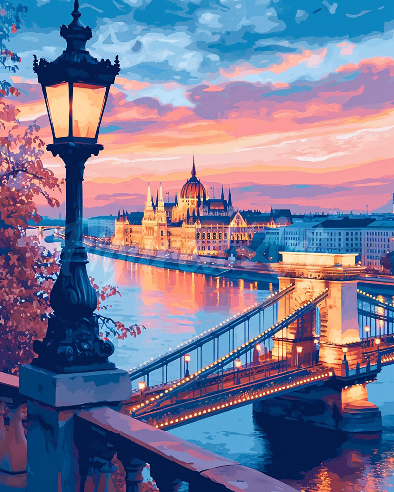 Diamond Painting - Budapest bei Dämmerung
