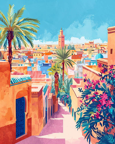 Diamond Painting - Marrakesch Marokko – 40 x 50 cm auf Keilrahmen gespannt
