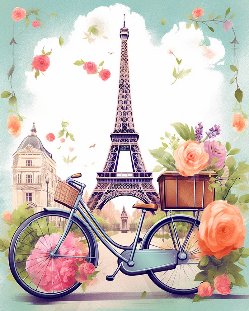 Diamond Painting - Paris in voller Blüte – 40 x 50 cm auf Keilrahmen gespannt