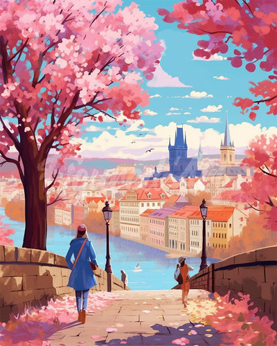 Diamond Painting - Prag in voller Blüte