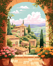 Laden Sie das Bild in den Galerie-Viewer, Diamond Painting - Toskana in voller Blüte – 40 x 50 cm auf Keilrahmen gespannt