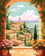 Laden Sie das Bild in den Galerie-Viewer, Diamond Painting - Toskana in voller Blüte – 40 x 50 cm auf Keilrahmen gespannt