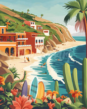 Laden Sie das Bild in den Galerie-Viewer, Diamond Painting - Küsten-Surfen – 40 x 50 cm auf Keilrahmen gespannt