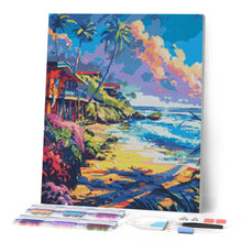 Laden Sie das Bild in den Galerie-Viewer, Diamond Painting - Strandhäuser – 40 x 50 cm auf Keilrahmen gespannt
