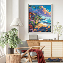 Laden Sie das Bild in den Galerie-Viewer, Diamond Painting - Strandhäuser – 40 x 50 cm auf Keilrahmen gespannt