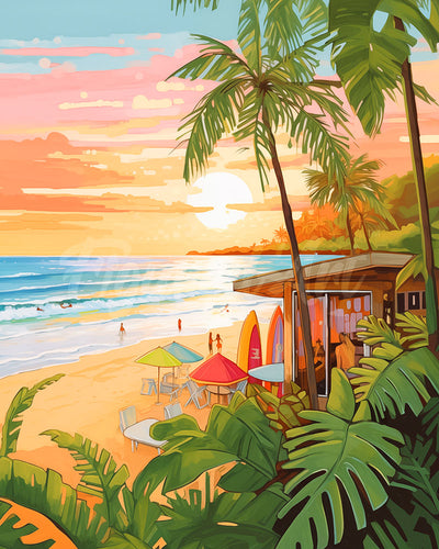 Diamond Painting - Surfclub – 40 x 50 cm auf Keilrahmen gespannt