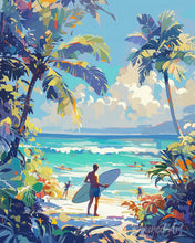 Laden Sie das Bild in den Galerie-Viewer, Diamond Painting - Sonniger Strandtag – 40 x 50 cm auf Keilrahmen gespannt