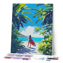Laden Sie das Bild in den Galerie-Viewer, Diamond Painting - Tropisches Surfparadies – 40 x 50 cm auf Keilrahmen gespannt