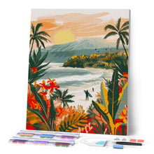 Laden Sie das Bild in den Galerie-Viewer, Diamond Painting - Tropischer Strand – 40 x 50 cm auf Keilrahmen gespannt