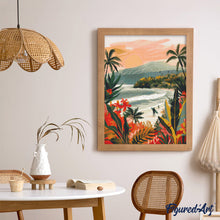 Laden Sie das Bild in den Galerie-Viewer, Diamond Painting - Tropischer Strand – 40 x 50 cm auf Keilrahmen gespannt